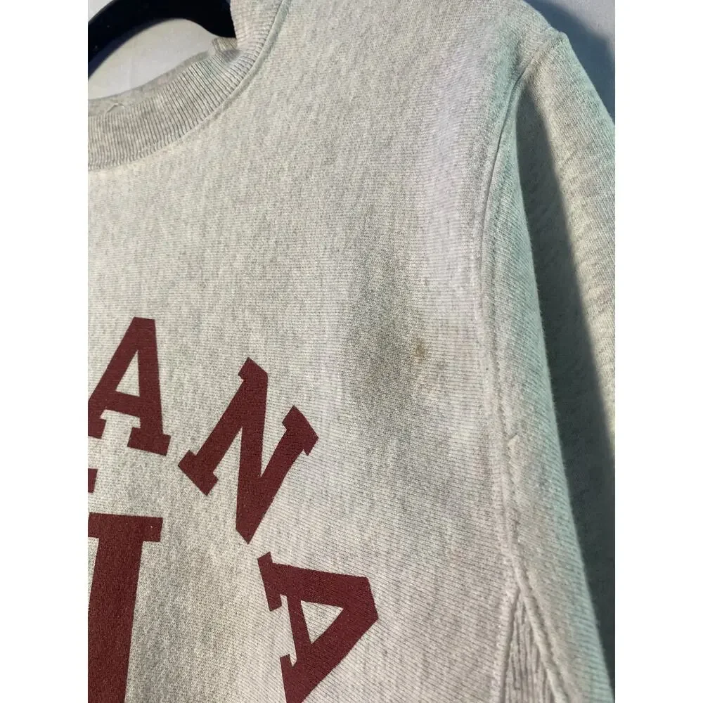 Champion Indiana University Crewneck Gray Sweatshirt Men's Small Reverse Weave - Picture 3 of 4